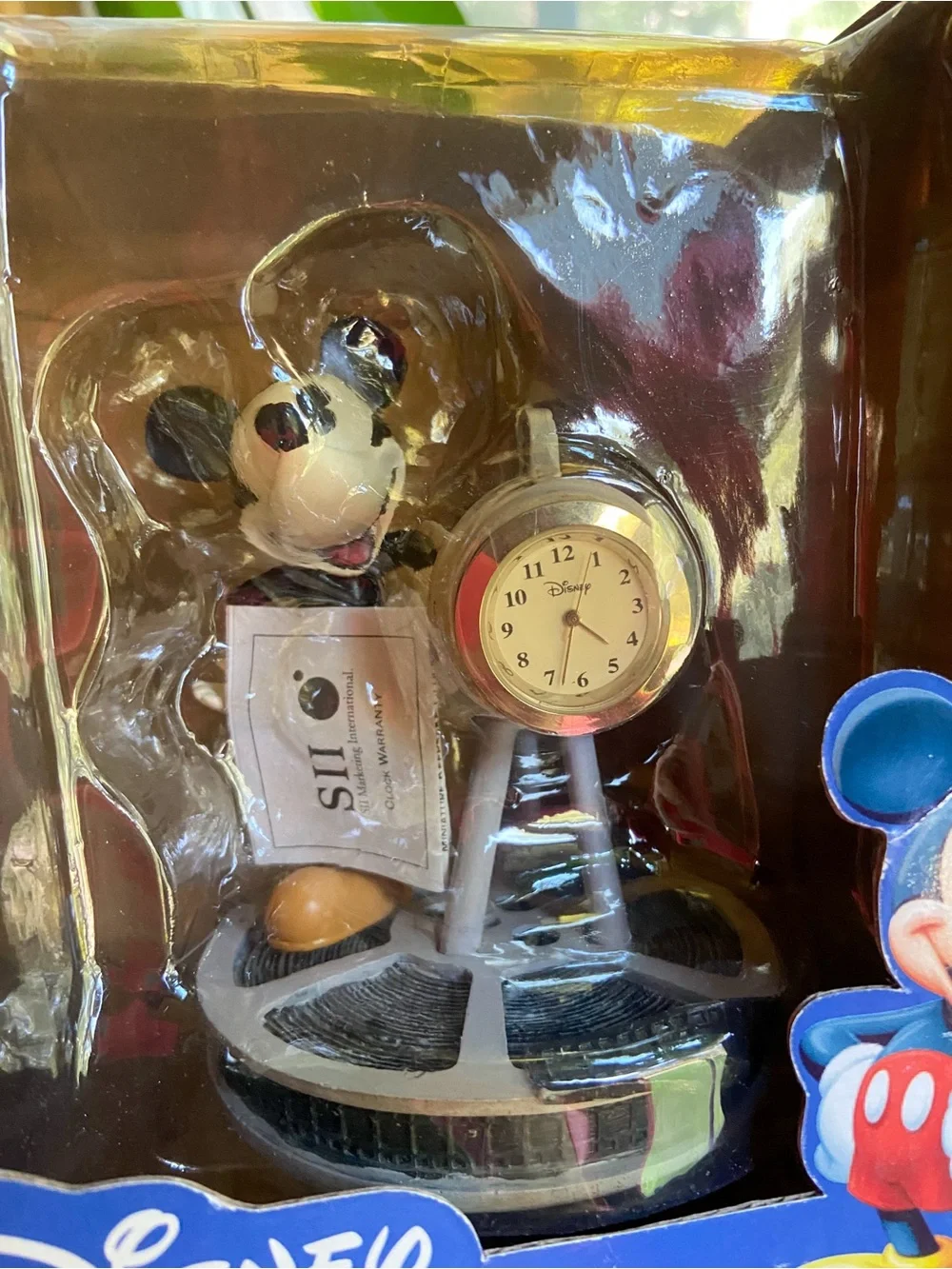 Disney Mickey Mouse Vintage Desk Clock NIB SII Marketing Rare Collectible Figure